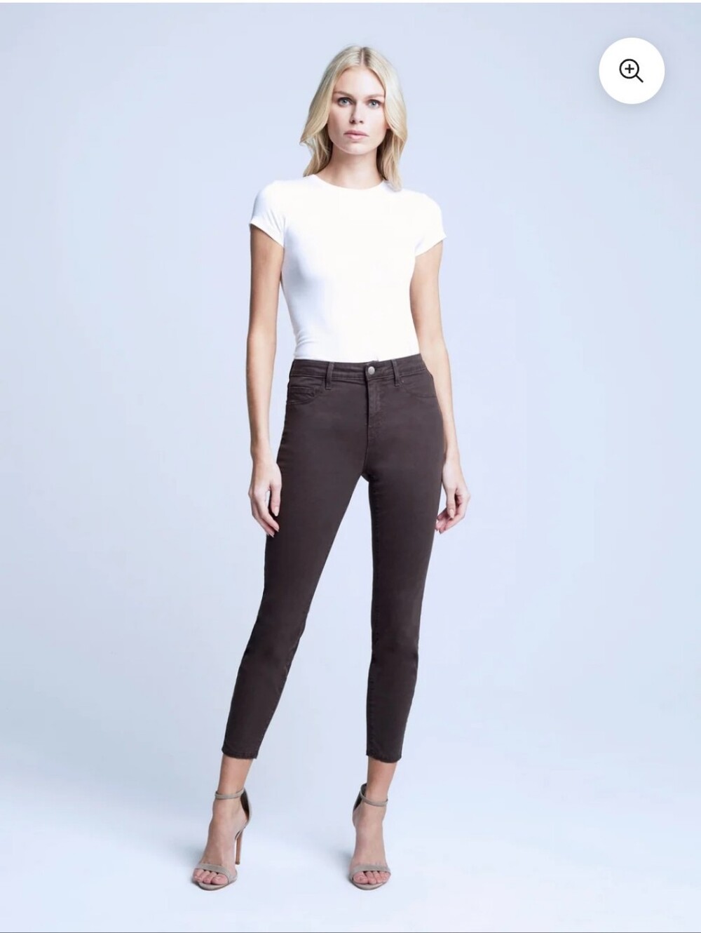L’AGENCE Margot High Rise Skinny Pants Cocoa Brown 30 Mininal Heritage Norm Cute